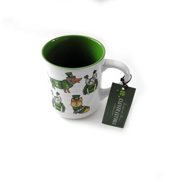 NWT Good Luck Dog Coffee Mug by Clover Cottage Frenchie Terrier Dachshund - Picture 5 of 8